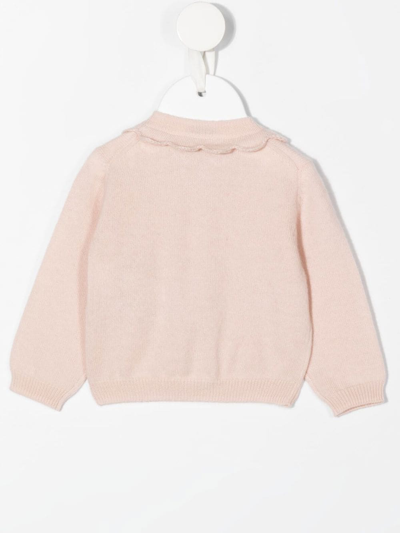 Il Gufo Ruffle Button-down Cardigan In 粉色
