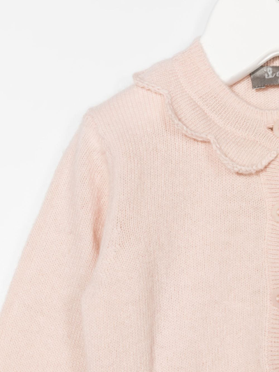 Il Gufo Ruffle Button-down Cardigan In 粉色
