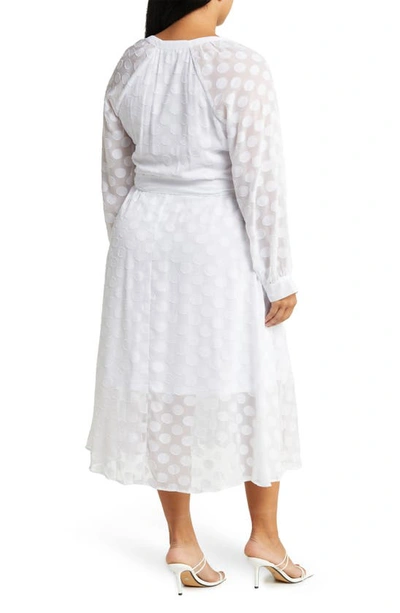 Shop By Design Party Line Dotted Maxi Dress In Bright White