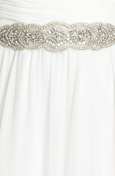 Shop Nina 'jonquil' Crystal Oval Belt In Ivory Organza