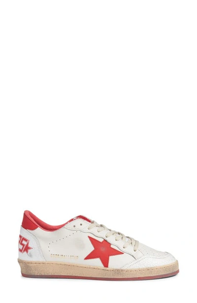 Shop Golden Goose Ball Star Low Top Sneaker In White/ Strawberry Red