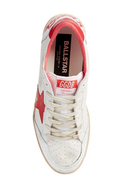 Shop Golden Goose Ball Star Low Top Sneaker In White/ Strawberry Red