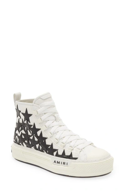 White Stars Court High-top Sneakers In White Black