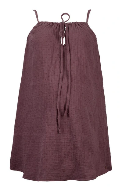 Cache Coeur Organic Cotton Maternity & Nursing Nightgown In Plum