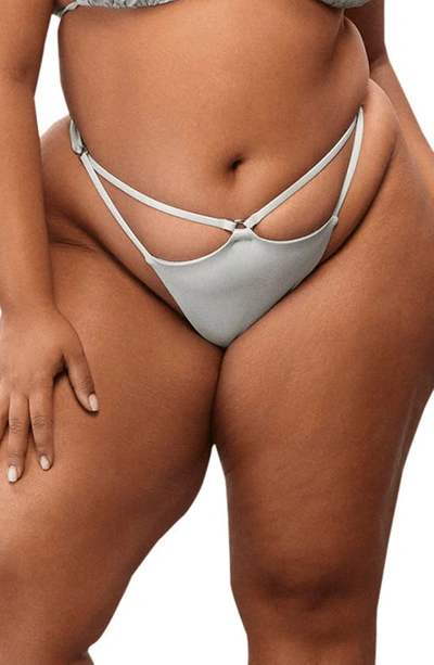 Adidas X Ivy Park V-cut Thong Bikini Bottoms In Silver Met./ Lgh Solid Grey  | ModeSens