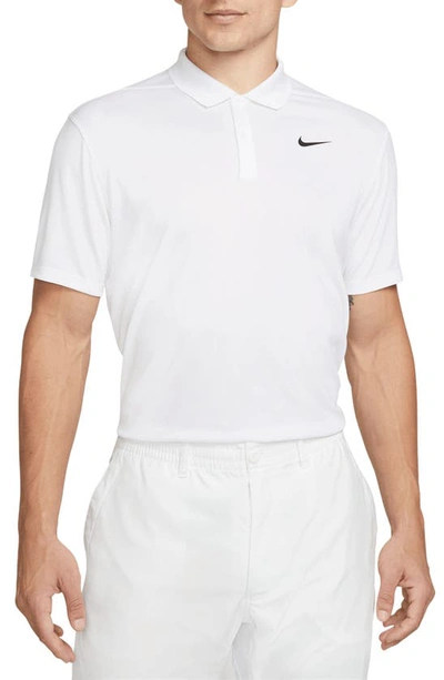 Shop Nike Court Dri-fit Tennis Polo In White/ Black