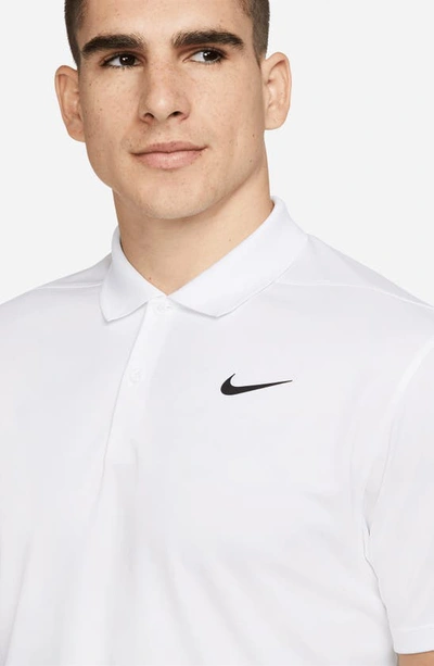 Shop Nike Court Dri-fit Tennis Polo In White/ Black