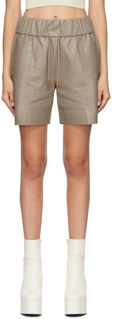 Shop Aeron Taupe Chirac Shorts In Fossil 215
