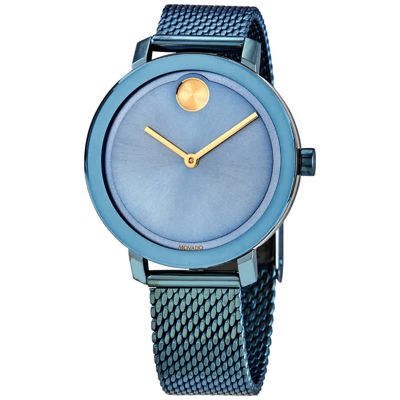 Shop Movado Bold Evolution Quartz Ladies Watch 3600675 In Blue,gold Tone,yellow