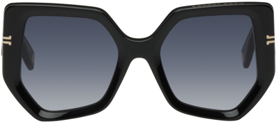 Shop Marc Jacobs Black Icon Sunglasses In 807-ir Black/gold