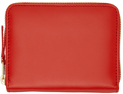 Shop Comme Des Garçons Orange Leather Classic Zip Card Holder