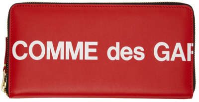 Shop Comme Des Garçons Red Huge Logo Wallet