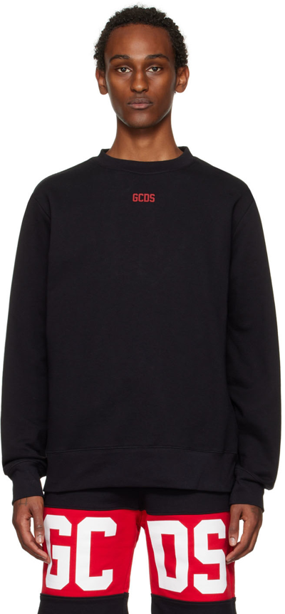 Shop Gcds Black Basic Sweatshirt In 02 Black