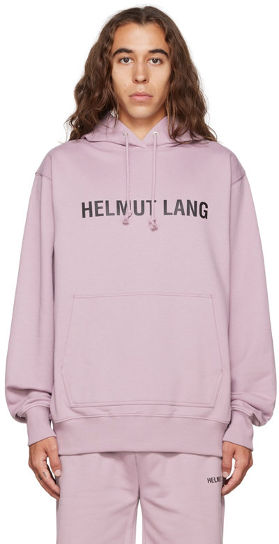 Helmut Lang Core Logo print Hoodie In Wisteria ModeSens