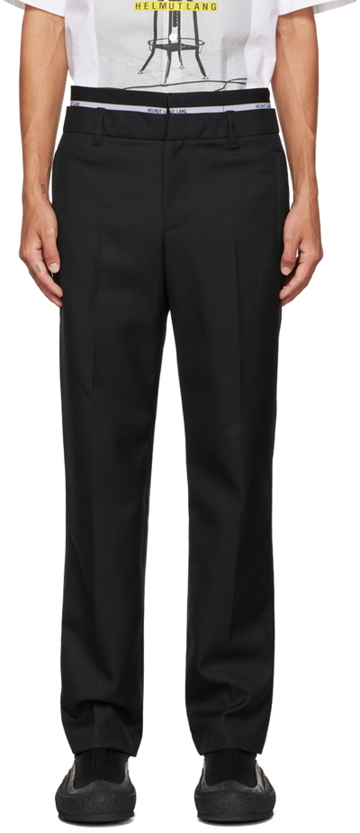 Shop Helmut Lang Black Elastic Waist Trousers In Black - 001