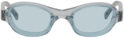 Shop A Better Feeling Ssense Exclusive Gray & Blue Skye Sunglasses In Smoke Grey/skye Blue