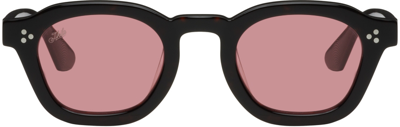 Shop Akila Black Logos Sunglasses In Black/red