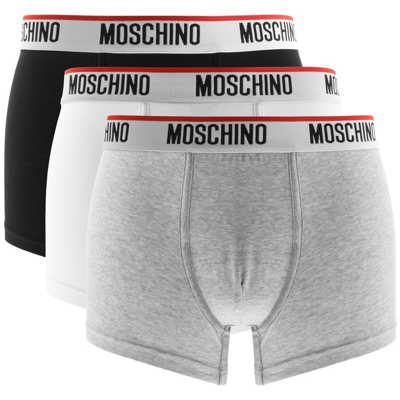 Shop Moschino Underwear Triple Pack Trunks In Black