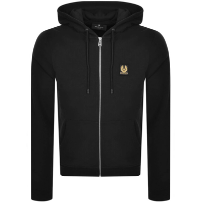 Belstaff Black French Terry Zip Hoodie In Black