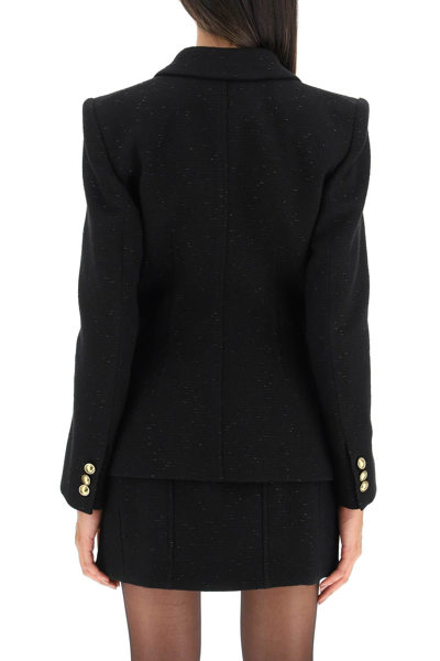 Shop Alessandra Rich Lurex Tweed Jacket In Black