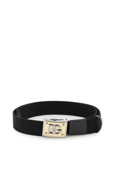 Shop Dolce & Gabbana Webbing Belt In Black