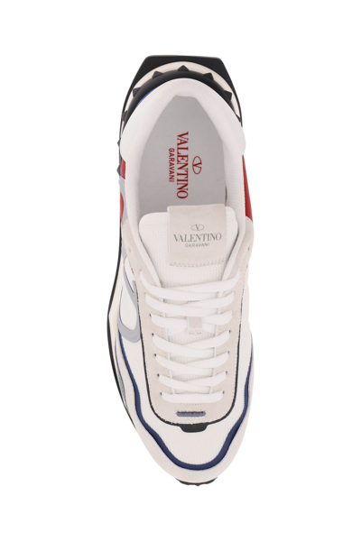 Shop Valentino Garavani Fabric And Suede Leather Netrunner Sneakers In Multicolor