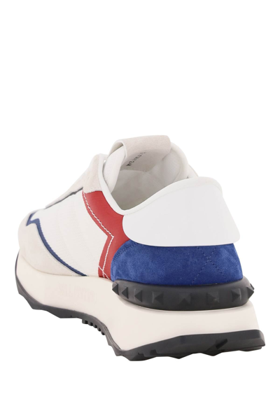 Shop Valentino Garavani Fabric And Suede Leather Netrunner Sneakers In Multicolor