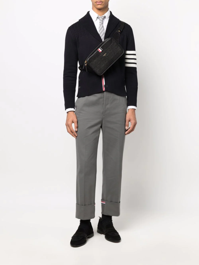 Shop Thom Browne Grosgrain-tab Belt Bag In Schwarz