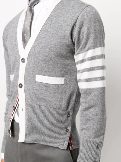 Thom Browne 4-bar Stripe Knit Cardigan In Grau