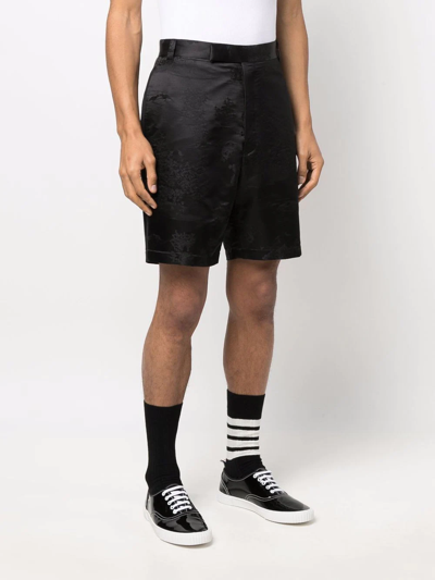 Thom Browne Rwb Stripe Tailored Shorts In Schwarz