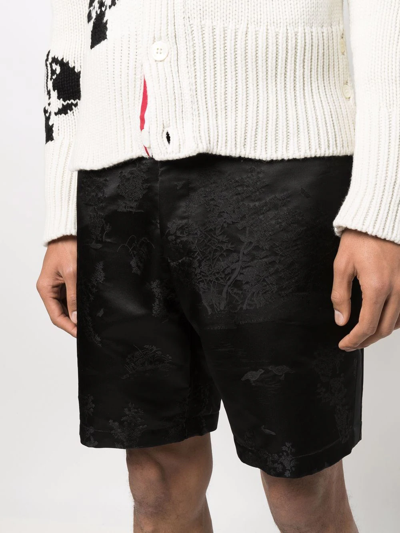 Thom Browne Rwb Stripe Tailored Shorts In Schwarz
