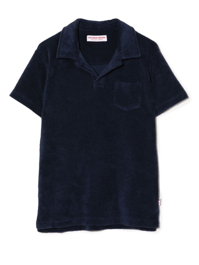 Shop Orlebar Brown Terry-cloth Polo Shirt In Blau