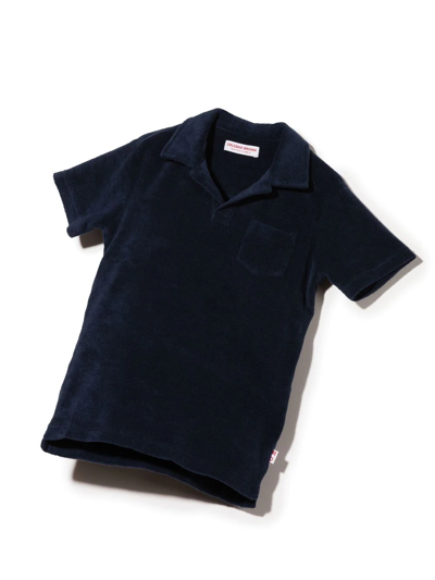 Shop Orlebar Brown Terry-cloth Polo Shirt In Blau