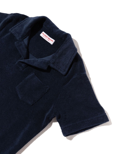 Shop Orlebar Brown Terry-cloth Polo Shirt In Blau