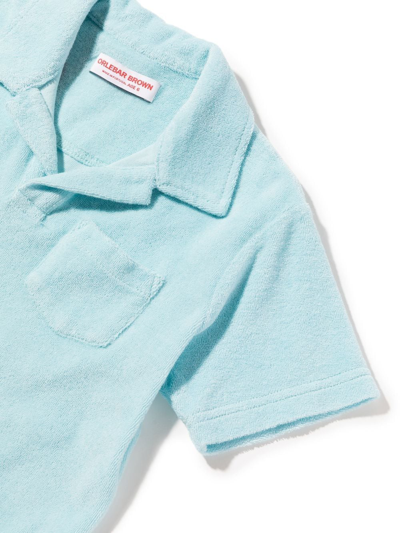 Shop Orlebar Brown Terry-cloth Polo Shirt In Blau