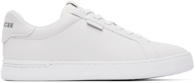 Shop Coach White Lowline Low-top Sneakers In Optic White