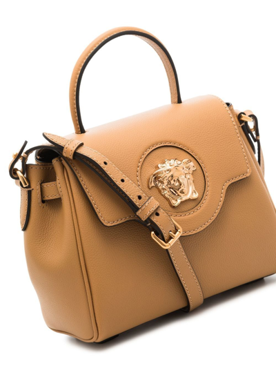 Shop Versace Small La Medusa Tote Bag In Brown