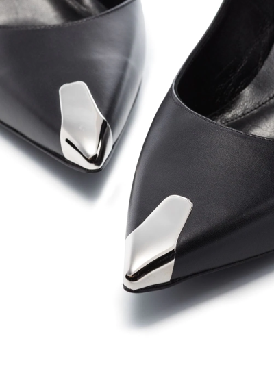 Shop Alexander Mcqueen Contrasting-toe Cap Leather Pumps In Black