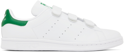 Shop Adidas Originals White & Green Stan Smith Sneakers In Ftwr White / Ftwr Wh