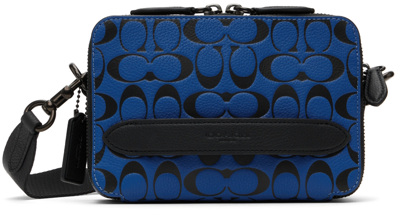 Shop Coach Blue Charter Crossbody Hybrid Messenger Bag In Blue Fin/black