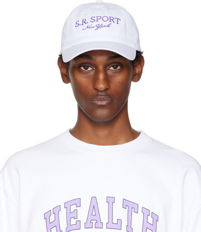 Shop Sporty And Rich White Wimbledon Cap In White/purple