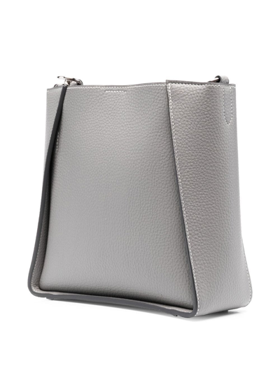 Stella Mccartney Logo Perforated Crossbody Bag In Grey