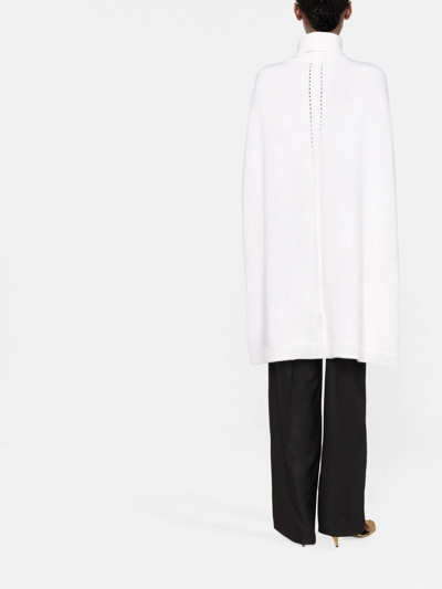 Shop Valentino Logo-plaque Cape-style Knitted Top In White