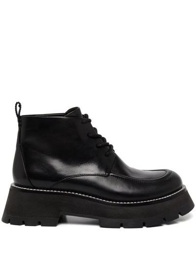 3.1 Phillip Lim Kate Lace-up Ankle Combat Boots In Schwarz