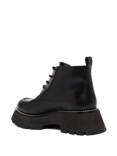 3.1 Phillip Lim Kate Lace-up Ankle Combat Boots In Schwarz