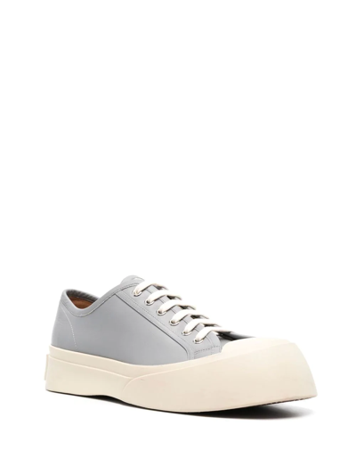 Shop Marni Pablo Low-top Leather Sneakers In Grey