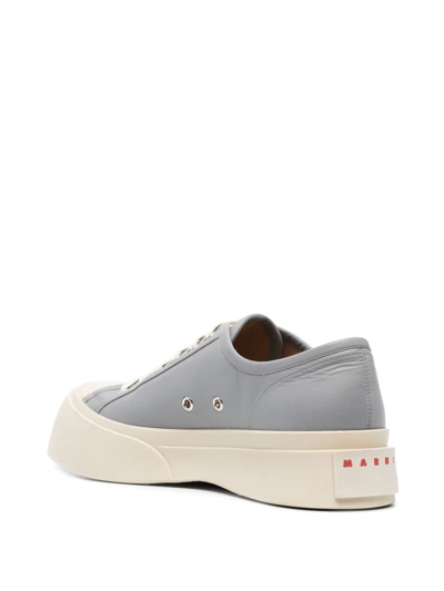 Marni Pablo Low-top Leather Sneakers In Grey