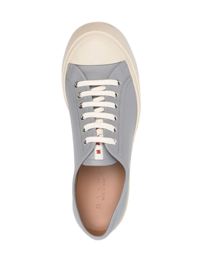 Shop Marni Pablo Low-top Leather Sneakers In Grey