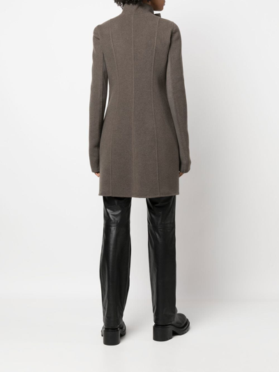 Shop Rick Owens Eileen Funnel-neck Cashmere Coat In Grey