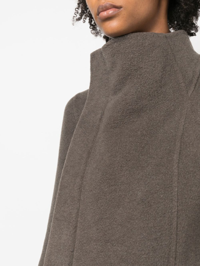 Shop Rick Owens Eileen Funnel-neck Cashmere Coat In Grey